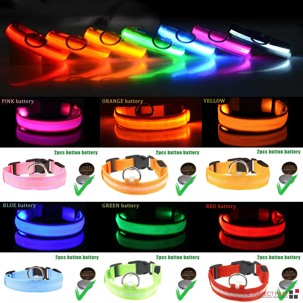 Flashing LED Safety Dog Collar
