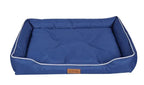 Brown bite-resistant waterproof dog bed mat with raised edges
