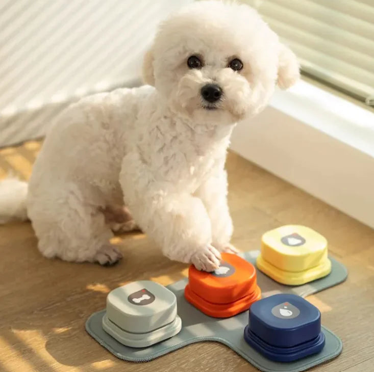 Pet communication button mat showing non-slip base design
