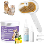 TerraGroom universal pet brush with comb spray and steam features
