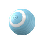 Smart interactive dog toy ball in blue with automatic rolling feature
