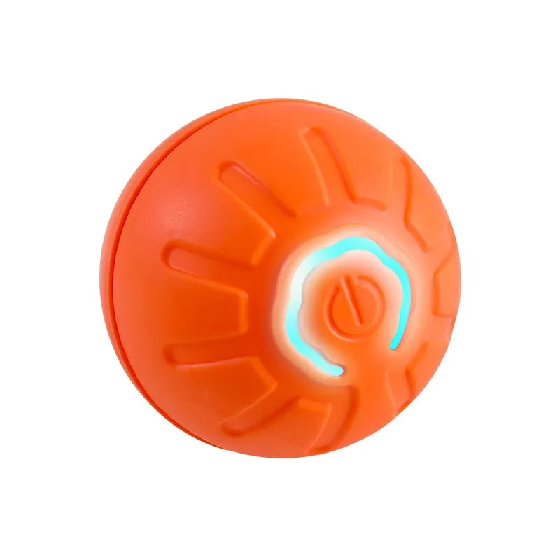 Interactive dog toy ball in orange with automatic obstacle avoidance
