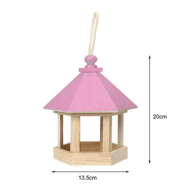 Wooden Bird Feeder and Water Dispenser for Garden Decor