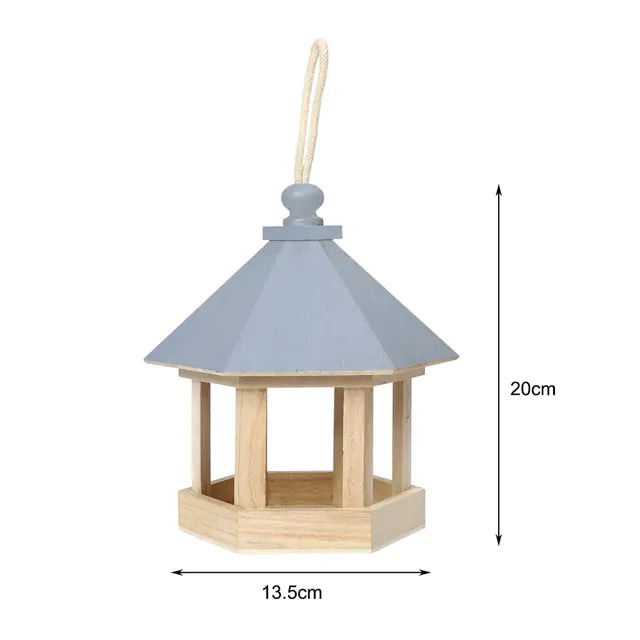 Wooden Bird Feeder and Water Dispenser for Garden Decor