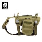 Tactical Military Dog Harness with Detachable Backpack - Army Green (Medium)