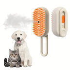 3-in-1 Rechargeable Steam Pet Brush - Self-Cleaning Grooming & Massage Tool
