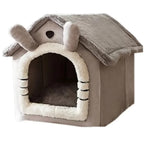 Cartoon shape pet house in gray with removable washable cover
