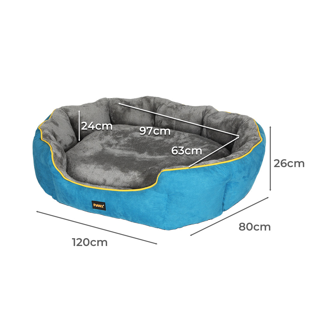 PaWz Electric Pet Heater Bed Heated XL Blue X-Large