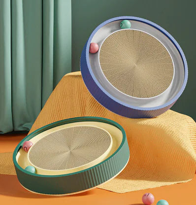 Fun Cat Scratcher with Replaceable Corrugated Base (One Piece)