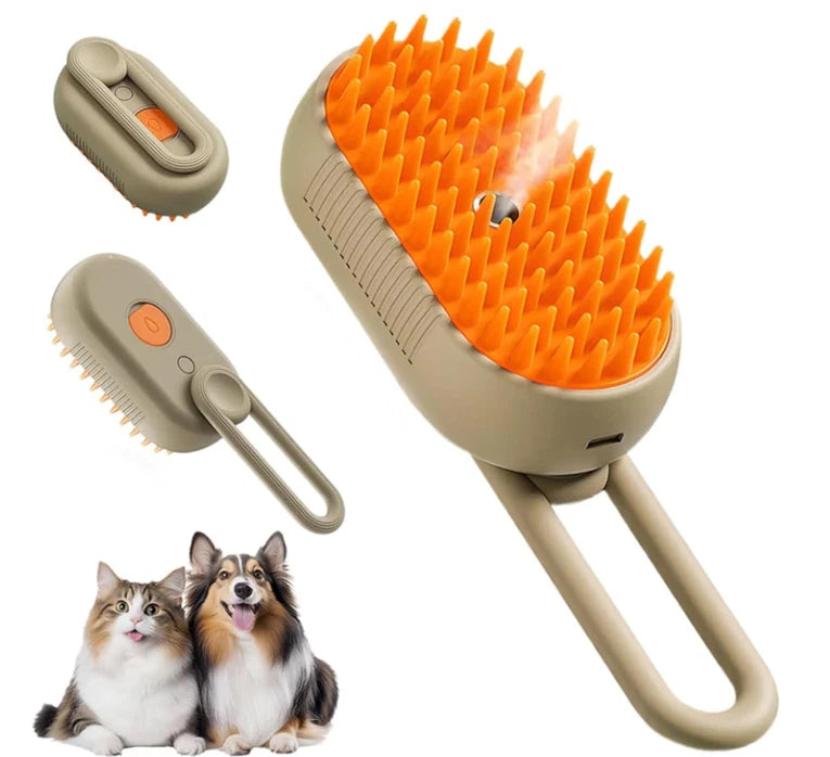 TerraGroom™ Universal Pet Steam Brush 3-in-1