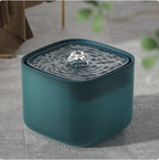 Pet water fountain dispenser 3L capacity in teal with enhanced safety design

