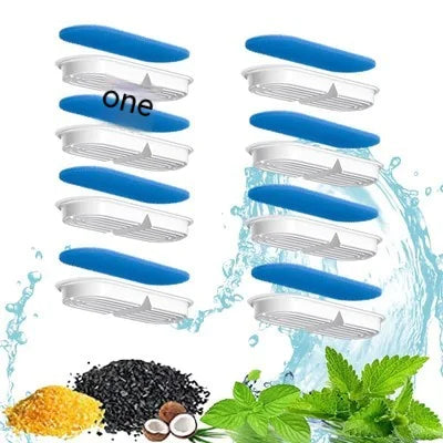 Pet water fountain filters showing filtration layers and materials
